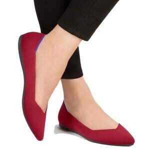Rothy's The Point Flats 8 Chili Dark Red Stretch Woven
